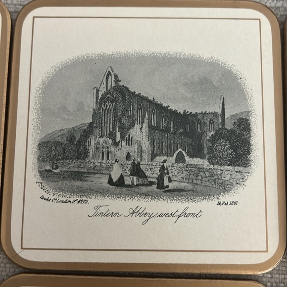 NEW Boxed Pimpernel British Heritage Coaster Set (6) | UK | Ivory, Gold Trim - Picture 5 of 11